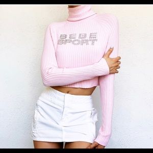 “Bebe sport” rhinestone turtle neck